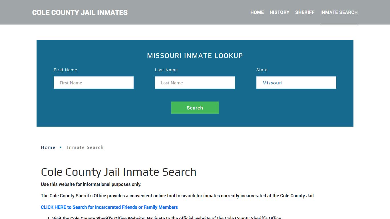 Cole County, MO Detainee Lookup